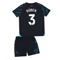 Manchester City Ruben Dias #3 Tredjedraktsett Barn 2023-24 Kortermet (+ Korte bukser)